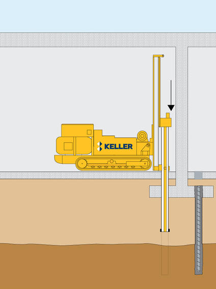 Keller rig installing micropiles